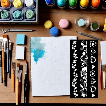 Mix Media Stencil Stamperia Candy Christmas 3 Stripes 25x12cm για πάστες, mixed media, decoupage και χριστουγεννιάτικες χειροτεχνίες.