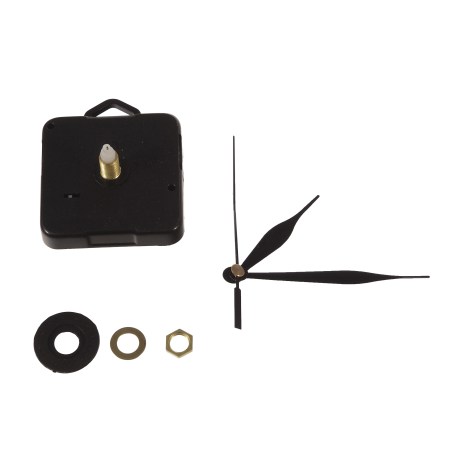 Μηχανισμός ρολογιού με μαύρους δείκτες 55-65mm για κατασκευή χειροποίητου ρολογιού τοίχου.
