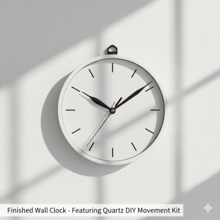 Μηχανισμός ρολογιού με μαύρους δείκτες 55-65mm για κατασκευή χειροποίητου ρολογιού τοίχου.