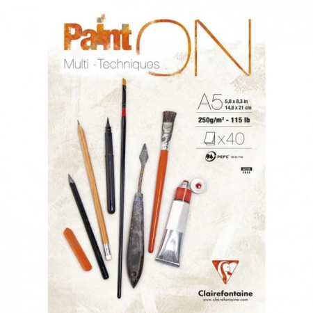 Μπλοκ mixed-media Clairefontaine 250gr A5 14.8x21cm 40 Φύλλα