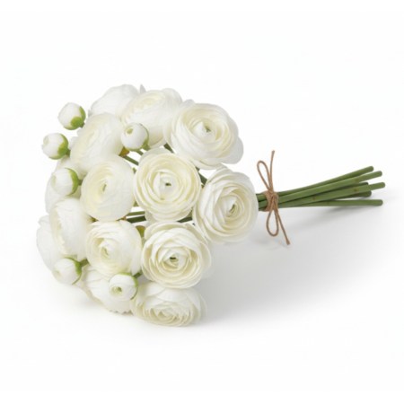 Μπουκέτο με μίνι νεραγκούλες σε λευκό χρώμα 12cm για vintage διακόσμηση και DIY χειροτεχνίες.
