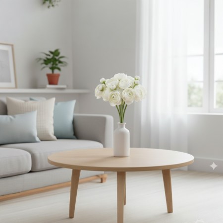 Μπουκέτο με μίνι νεραγκούλες σε λευκό χρώμα 12cm για vintage διακόσμηση και DIY χειροτεχνίες.