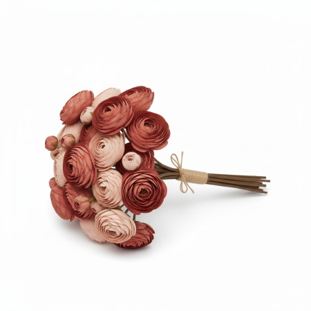 Μπουκέτο με μίνι νεραγκούλες σε χρώμα σάπιο μήλο 12cm για vintage διακόσμηση και DIY χειροτεχνίες.