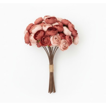 Μπουκέτο με μίνι νεραγκούλες σε χρώμα σάπιο μήλο 12cm για vintage διακόσμηση και DIY χειροτεχνίες.