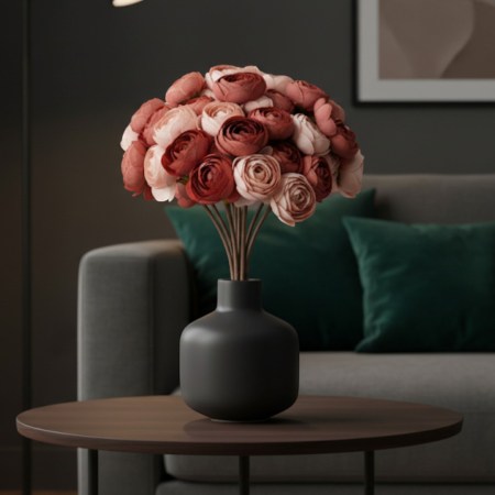 Μπουκέτο με μίνι νεραγκούλες σε χρώμα σάπιο μήλο 12cm για vintage διακόσμηση και DIY χειροτεχνίες.