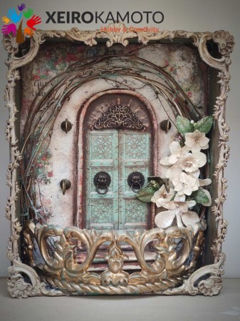 MDF κλειδοθήκη 32x26x7cm με 4 κρεμαστράκια