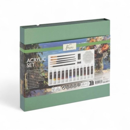 Nassau Σετ Ακρυλικών Χρωμάτων & Αξεσουάρ 21τμχ
