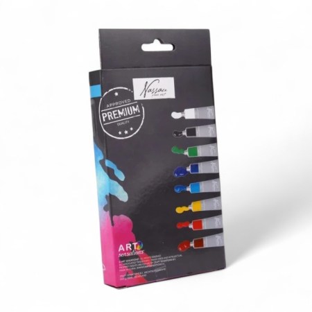 Σετ Ακρυλικών Nassau Fine Art 8 x 12ml – Βασικά Χρώματα