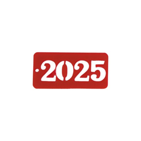 Διακοσμητικά Plexi Glass 2025 ταμπελάκια σε σετ 6 τεμαχίων 4x2cm Κόκκινο Χρώμα
