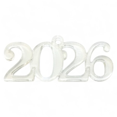  Διακοσμητικό plexi-glass 2026 σετ 4 τεμαχίων σε Ασημί χρώμα για χειροτεχνίες και scrapbooking.