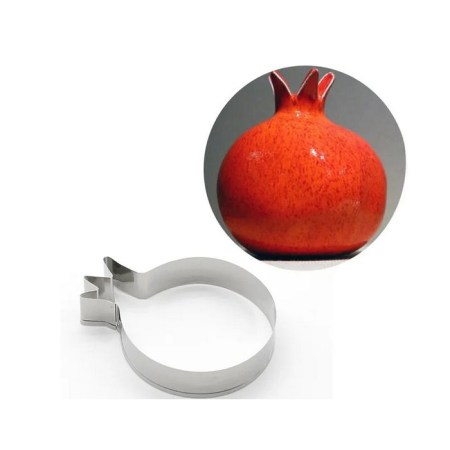 Μεταλλικό κουπάτ σε σχήμα ροδιού με διαστάσεις 9.8 x 7.5 εκατοστά σε λευκό φόντο.