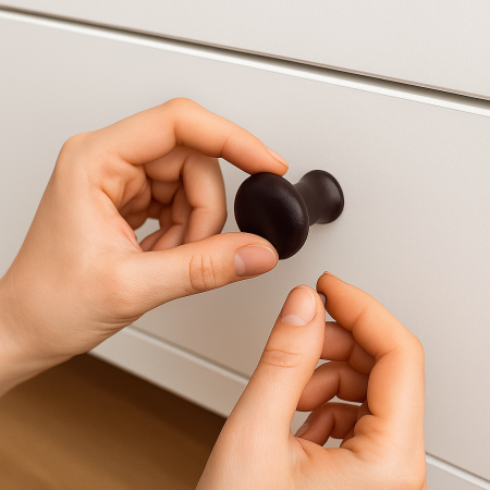 Πομολάκια σετ 2 τεμάχια 22x25 mm - Σκούρο Καφέ