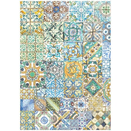 Εικόνα του Ριζόχαρτο Blue Dreams Tiles A4 Stamperia