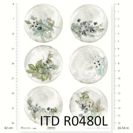 Ριζόχαρτο Decoupage A3 – Παστέλ Χειμωνιάτικες Συνθέσεις σε Κύκλους ITD