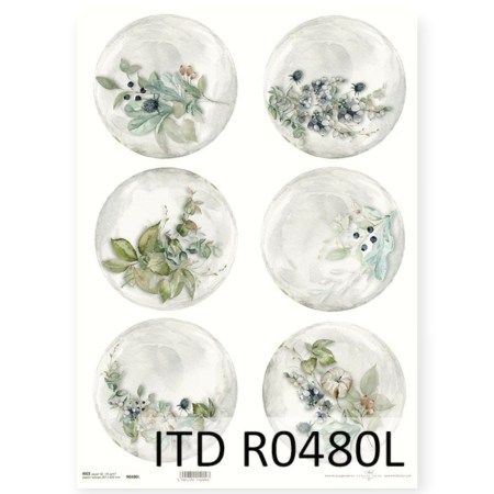 Ριζόχαρτο Decoupage A3 – Παστέλ Χειμωνιάτικες Συνθέσεις σε Κύκλους ITD