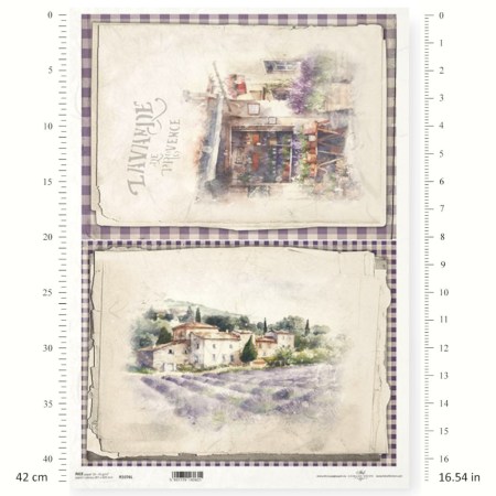 Ριζόχαρτο A3 – Προβηγκία με Λεβάντα & Μαγαζί Λουλουδιών | ITD | Xeirokamoto