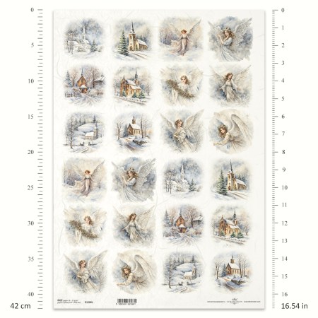 Ριζόχαρτο A3 με Άγγελους & Εκκλησίες | ITD Collection