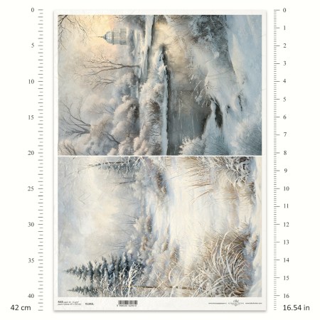 Ριζόχαρτο A3 Χειμωνιάτικο Τοπίο με Λίμνη & Χιόνι – ITD Collection