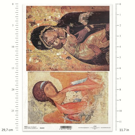 Ριζόχαρτο A4 Βυζαντινές Εικόνες Παναγίας & Αγγέλου ITD R1620