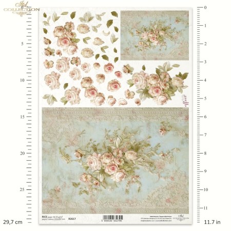 Ριζόχαρτο Decoupage – Vintage Τριαντάφυλλα & Δαντέλα
