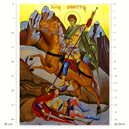 Ριζόχαρτο A3 – Άγιος Δημήτριος Καβαλάρης για Decoupage