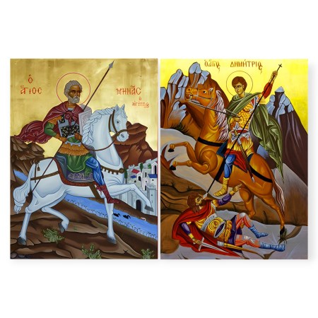Ριζόχαρτο A3 Decoupage – Άγιος Μηνάς & Άγιος Δημήτριος Ιππείς