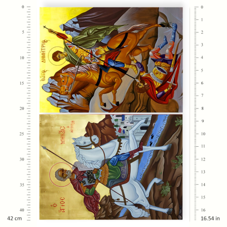 Ριζόχαρτο A3 Decoupage – Άγιος Μηνάς & Άγιος Δημήτριος Ιππείς