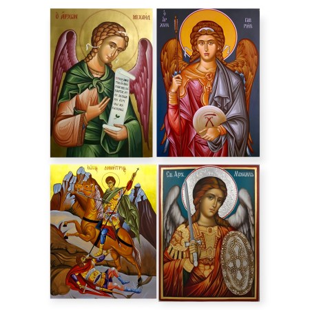 Ριζόχαρτο A3 – Αρχάγγελοι Μιχαήλ & Γαβριήλ, Άγιος Δημήτριος – Εικόνες Decoupage