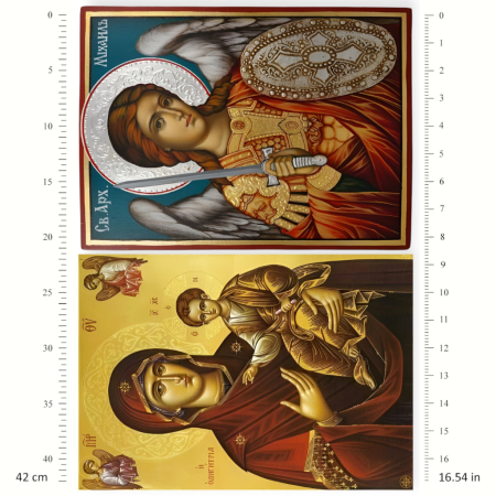 Ριζόχαρτο A3 – Παναγία Οδηγήτρια & Αρχάγγελος Μιχαήλ | Decoupage Εικόνα