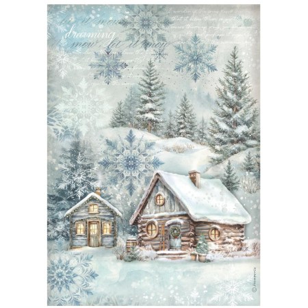 Ριζόχαρτο Stamperia The Owl's House Cottage για decoupage, scrapbooking, χειροτεχνίες.