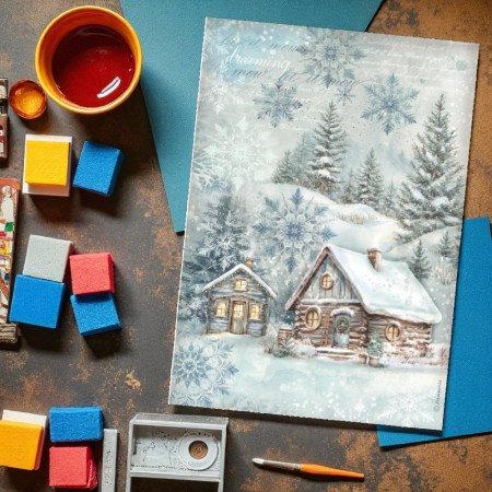 Ριζόχαρτο Stamperia The Owl's House Cottage για decoupage, scrapbooking, χειροτεχνίες.