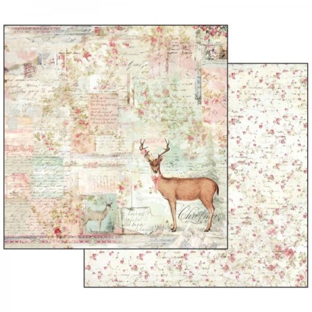 Χαρτί Scrapbooking  Διπλής Όψεως Ελάφι Γράμματα 30.5x30.5cm  Stamperia