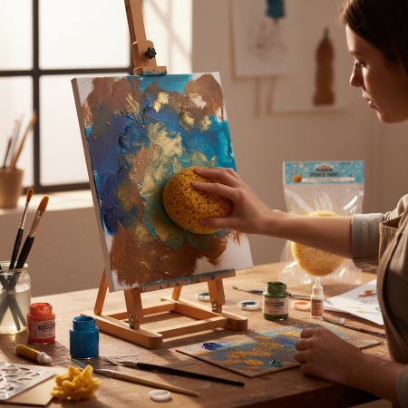 Φυσικό σφουγγάρι θαλάσσης 13x11.5x6cm για καλλιτεχνικές δημιουργίες και εφέ ζωγραφικής.