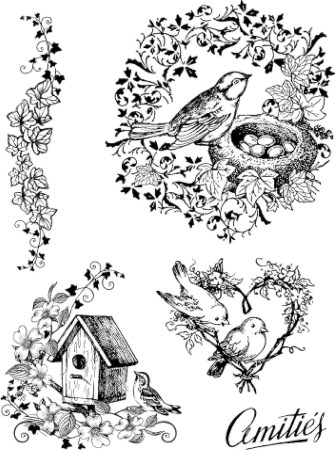Σφραγίδα HD Romantic Birds 14x18cm  - Stamperia