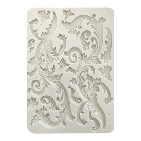 Λευκό καλούπι σιλικόνης Stamperia Friezes A4 με περίτεχνα ανάγλυφα σχέδια