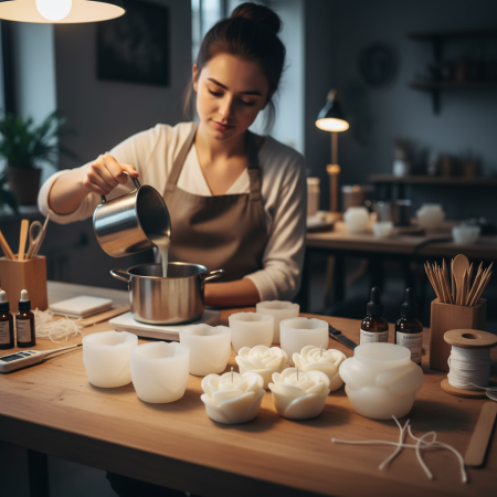 Καλούπι σιλικόνης σε σχήμα τριαντάφυλλου και το αποτύπωμά του