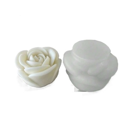 Καλούπι σιλικόνης σε σχήμα τριαντάφυλλου και το αποτύπωμά του