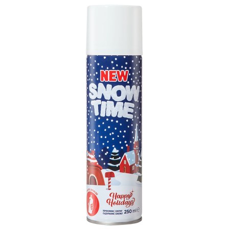Snow Time σπρέι τεχνητού χιονιού Happy Holidays 250ml για χριστουγεννιάτικη διακόσμηση