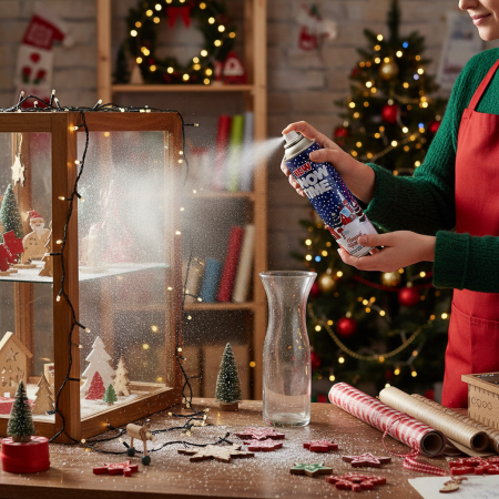 Snow Time σπρέι τεχνητού χιονιού Happy Holidays 250ml για χριστουγεννιάτικη διακόσμηση