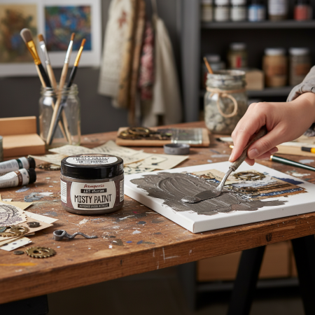 Δοχείο Stamperia Art Stories Misty Paint Antiquing Umber Metallic 150ml