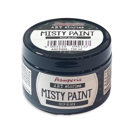 Stamperia ART stories Misty Paint Deep Black 150ml βάζο