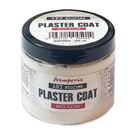 Βαζάκι Stamperia Art Stories Plaster Coat White Texture 200ml με λευκή πάστα υφής.