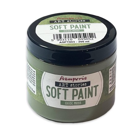 Δοχείο Stamperia Art Stories Soft Paint σε απόχρωση Oxide Moss 200 ml με πράσινο ματ φινίρισμα