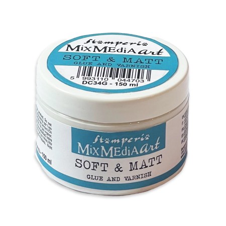 Δοχείο Stamperia MixMedia Art Soft & Matt κόλλα και βερνίκι 150ml με μπλε ετικέτα