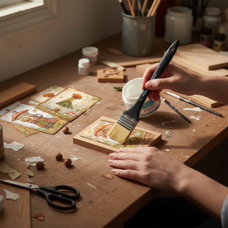 Ριζόχαρτο Stamperia Α4 για decoupage με σχέδιο μαγικού δάσους, δέντρα και ζώα