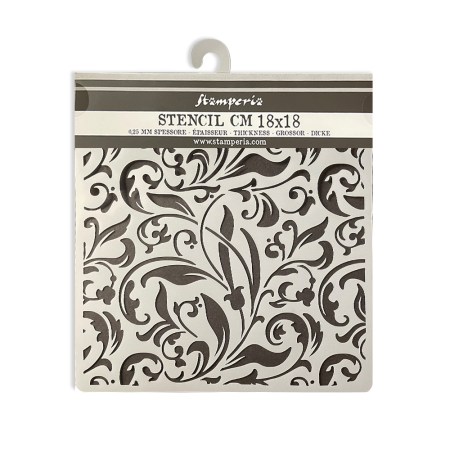 Mix Media Thick Stencil Rose Perfume Texture 18x18cm - Stamperia