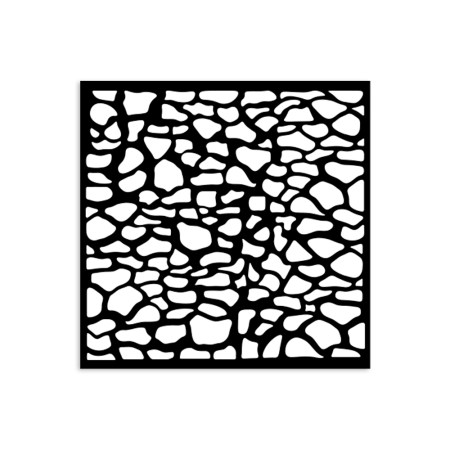 Mix Media Stencil Silent Sea Stones Patern 12x12cm - Stamperia