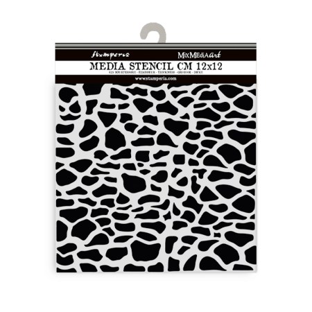 Mix Media Stencil Silent Sea Stones Patern 12x12cm - Stamperia