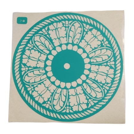 Αυτοκόλλητο Stencil Artistic Design Clock circle decorative mandala 20x20cm