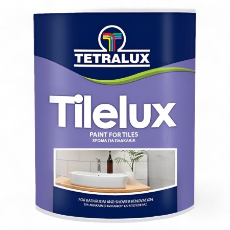 TILELUX TETRALUX Χρώμα για Πλακίδια Σατινέ 750ml – Εύκολη ανακαίνιση μπάνιου και ντουζιέρας Μεσαίο Γκρι